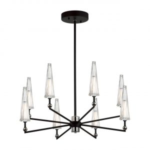 5429/39L MODERN ODL_EX24 000 черный матов./прозрачный/металл/стекло/акрил Люстра LED 39W 3000K 1330Лм FUNGO